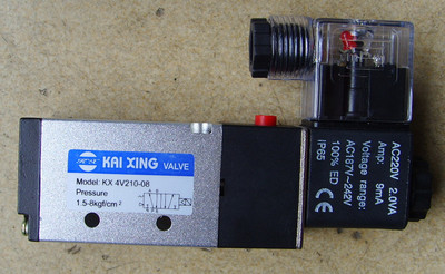 KAI XING凯兴二位五通电磁阀4V210-08 塑钢焊机配件 塑机配件