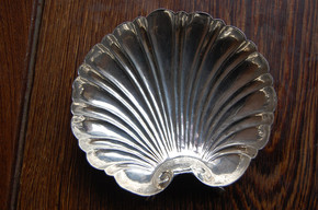 西班牙扇贝型纯银干果盘 西洋古董 纯银干果盘 西洋银器 干果盘