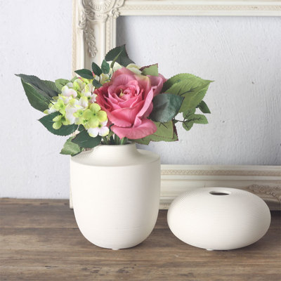 新年礼物 花瓶现代新中式摆件陶瓷器白色小清新 简约花器工艺品