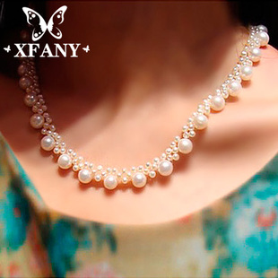 【希梵尼】天然珍珠项链 手工定制花链 韩国 送女友 正品伴娘礼物