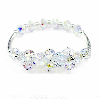 新款彩白色水晶手链女韩版时尚潮奢华高手饰品送女友的生日礼物