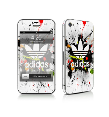 苹果4s iphone4通用手机全身贴纸彩贴屏幕保护贴膜潮牌三叶草定制