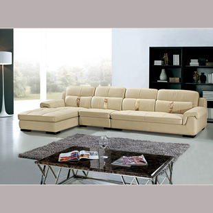 新款 韩式沙发 客厅组合休闲沙发 左右 头层牛皮 转角皮艺沙发
