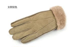2013新款手缝羊毛皮毛一体机车手套特价保暖