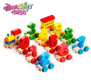 丹妮奇特精品趣味数字列车儿童益智木制 2-4岁宝宝动手组装玩具