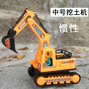 儿童玩具车小汽车大号工程车回力惯性挖土机仿真挖掘机套装多款
