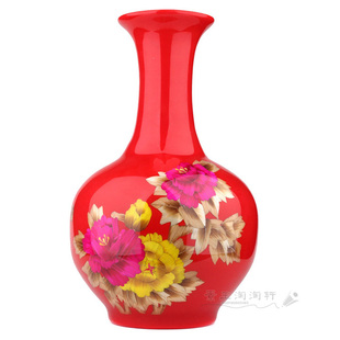 ■景德镇陶瓷■ 高档 *中国红*招财瓶*5种颜色 麦秆花瓶
