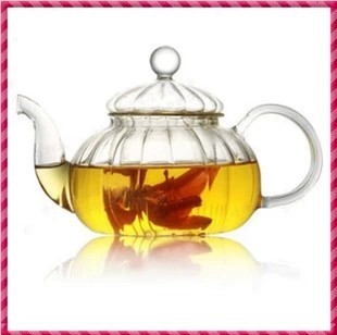 耐热玻璃茶具 花草茶茶壶 条纹茶壶 南瓜茶壶 600ML花草茶壶