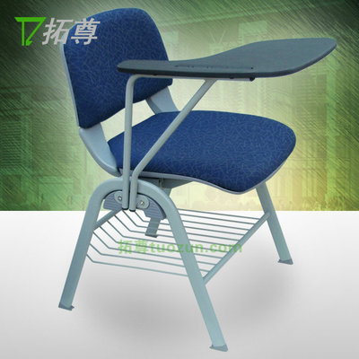 出口加厚 培训椅带写字板布艺坐垫 会议椅会客椅子学生一体课桌椅