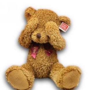 害羞熊泰迪熊毛绒玩具公仔磁铁熊泰迪熊大号儿童玩具生日礼物