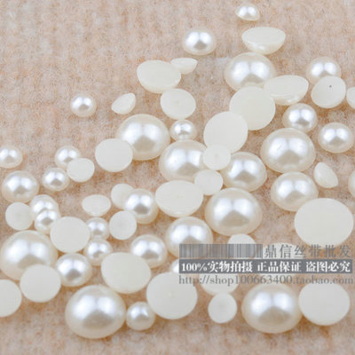 6MM/8MM/10MM/12mm平底半圆仿珠珠贴片塑料仿珍珠珍珠白色仿珍珠