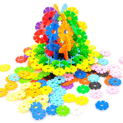 加厚大号中号儿童玩具雪花片桶装塑料益智拼插积木1000片雪花插片