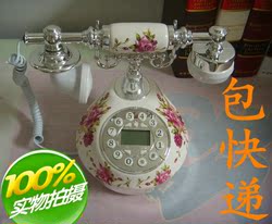 陶瓷田园仿古电话 欧式摆设 复古电话 古董电话机 家居装饰摆件