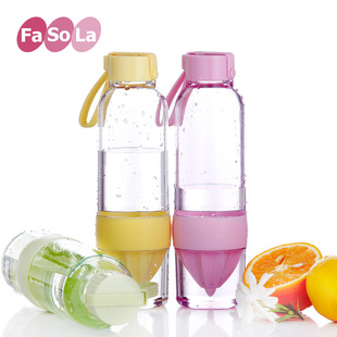 韩国正品双层玻璃活力瓶柠檬杯子喝水神器儿童水果榨汁水杯大容量