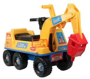 儿童工程车可坐可骑工程车玩具车钻地车助步车滑行车仿真工地童车