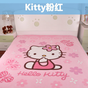 hello kitty空调毯珊瑚绒毯床单多功能午睡毯床单机器猫毯