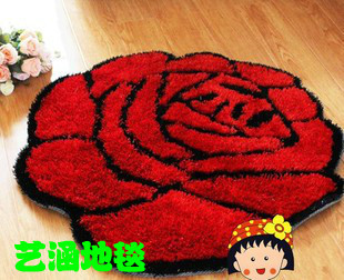 特价包邮韩国丝亮丝黑红玫瑰花立体客厅卧室卫浴电脑座椅婚庆地毯