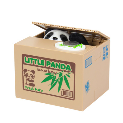 偷钱熊猫偷钱猫小猫电动存钱罐储蓄罐大号儿童小孩子生日礼物创意