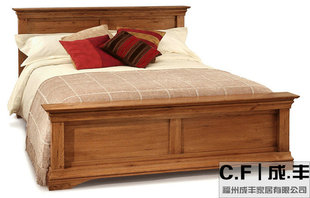 简约纯实木家具 橡木床 原木床 美式床
