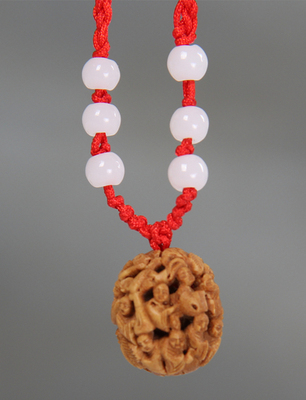 古玩核桃 十八罗汉单粒核桃手工雕刻艺术品18人项链吊坠可做手串