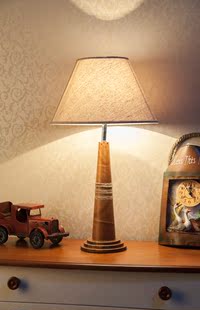 简约家居实木台灯布艺灯罩木灯卧室床头灯客厅书房灯护眼灯2.2kg
