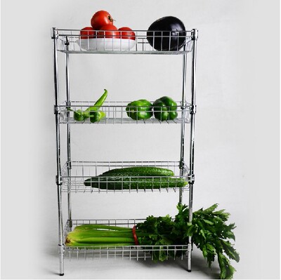 诗美嘉厨房置物架网篮蔬菜收纳架厨房用品置物架层架不锈钢储物架