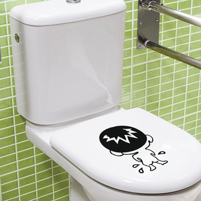 马桶贴卡通笑脸 创意搞笑卫生间浴室厕所防水可移除贴纸贴画墙贴