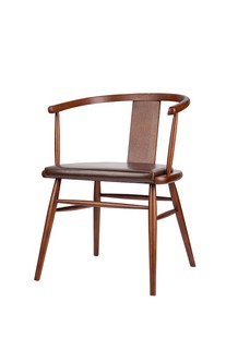 【设计巨蛋】实木现代中式圈椅新中式休闲餐厅酒店创意设计扶手椅