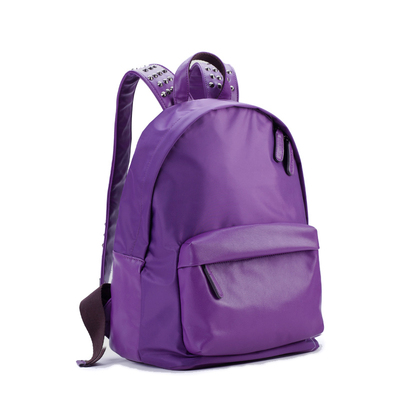 开学必备 紫魅 2014新款 铆钉紫色双肩包中学生书包韩版女包 背包
