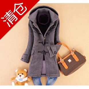2015新冬女装保暖外套小熊版型韩版纯色学院风羊毛呢子大衣包邮