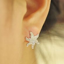 C0106 韩国进口饰品 闪钻海星耳钉耳环 ◆ 预定代购