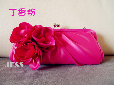手工女包韩版六色花朵绽放新娘包伴娘包晚宴包手拿包礼服包