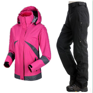 冲锋衣套装 女款 户外服正品冲锋衣裤可拆卸两件套登山服 滑雪服
