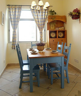 地中海餐桌椅田园餐桌椅实木书桌美式乡村家具定做定制特价