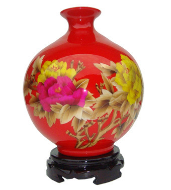 ■景德镇陶瓷■ 高档 *中国红*招财瓶*5种颜色 麦秆花瓶