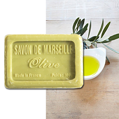 法国进口香皂正品马赛皂橄榄油清洁保湿洗脸沐浴皂100g特价送皂盒