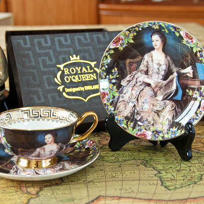 皇家高档女生用欧式古典骨瓷器咖啡杯子摆设配碟勺生日礼物带礼盒