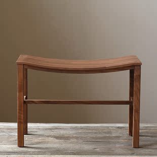 北欧实木餐椅罗浮敦座椅换鞋板凳化妆凳客厅座椅美式复古实木家具