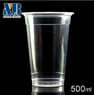 次性奶茶杯500ML 无图案奶茶光杯 高品质加厚型塑料杯1000只