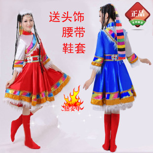 藏族服装 舞蹈表演服 卓玛短款 民族藏族舞 毛臧女款 特价优惠