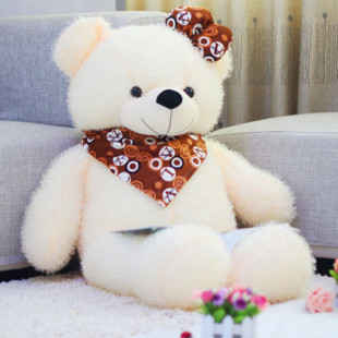 包邮正品 毛绒玩具卷毛熊儿童公仔 布娃娃1米 抱抱围巾熊 泰迪熊