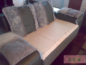 荟美丽 全棉沙发垫布艺坐垫编织沙发巾欧式防滑皮沙发垫 70/90宽