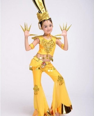 民族舞蹈儿童舞蹈演出服装／演出 民族成人表演千手观音服