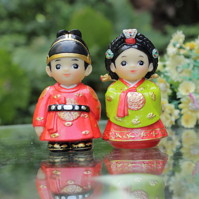 韩国服饰结婚新郎新娘人偶娃娃小摆件 情侣生日礼品 旅游纪念品