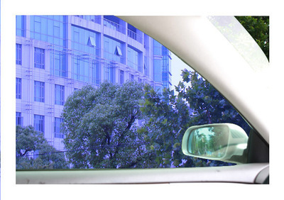 单车蓝色汽车太阳膜（汽车玻璃贴膜）防爆膜 汽车玻璃膜