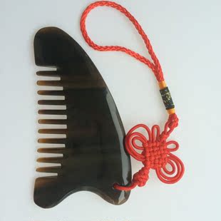 包邮 康梳坊西藏天然黑牦牛角梳子 正品头皮按摩宽齿梳防脱发特价