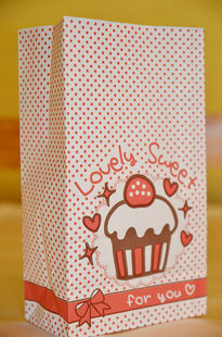 出口韩国 爱心甜点 小蛋糕包装袋 礼品袋 纸袋 糖果袋 饼干袋