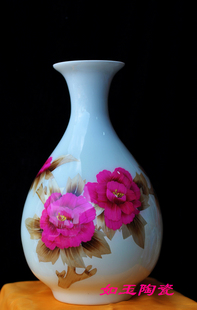 特价精品花瓶陶瓷艺术品手工绘画花瓶白色家居饰品台面摆件欧式