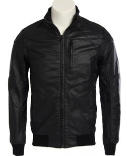 2012新款专柜正品 思莱德男士 皮衣夹克拼接立领外套 男装