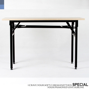 宜家可折叠培训桌条形桌会议桌长形桌休闲桌展台桌加粗不锈钢桌脚